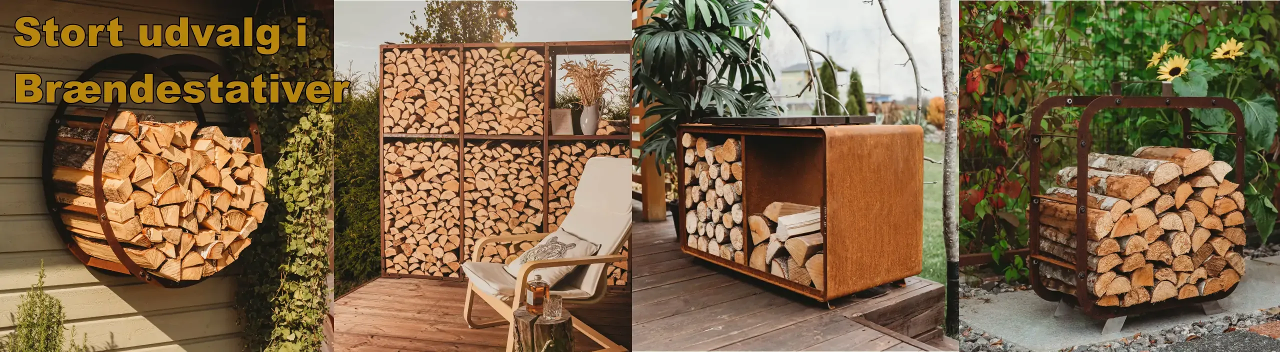 Stort udvalg i br�ndestativer i cortenst�l