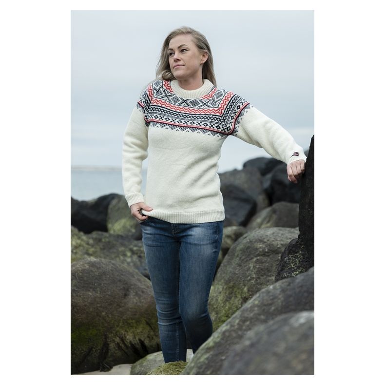 Norsk sweater dame - Hvid