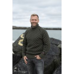 Islandsk sweater mrk oliven