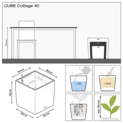 LECHUZA CUBE Cottage Sandfarvet