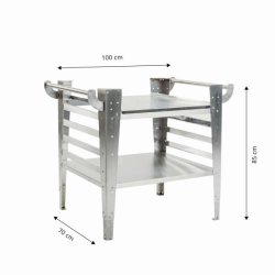 Bord til brndefyret pizzaovn - Baso inox - rustfri stl