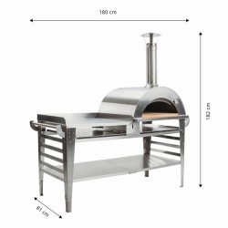 Bord til brndefyret pizzaovn - Baso XL - rustfri stl