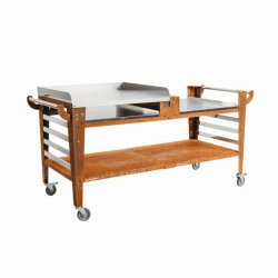 Bord til brndefyret pizzaovn - Baso XL - rustfarvet