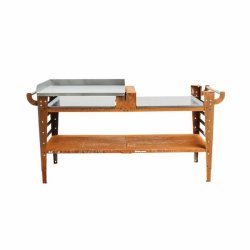 Bord til brndefyret pizzaovn - Baso XL - rustfarvet