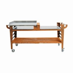 Bord til brndefyret pizzaovn - Baso XL - rustfarvet