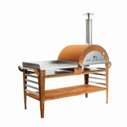 Bord til brndefyret pizzaovn - Baso XL - rustfarvet