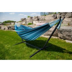 Bl� lagune - Bomulds h�ngek�je p� stativ - dobbelt