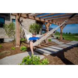 Natur hvid - Bomuldshngekje Brasiliansk stil - Dobbelt