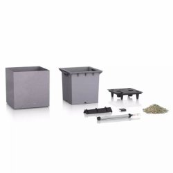 LECHUZA CANTO Stone low - graphite black