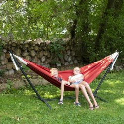 Crimson - Sunbrella hngekje p stativ - dobbelt