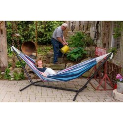 Denim - Bomulds hngekje p stativ - dobbelt