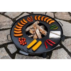 Grillplade og rist i stl med 4 hndtag