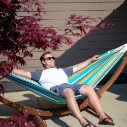 Natur hvid - Hngekje p trsstativ - dobbelt