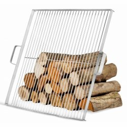 Kvadratisk grill-rist i rustfri stl med 2 hndtag