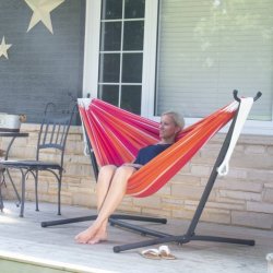 Mimosa - Bomulds hngekje p stativ - dobbelt