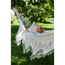 Natur hvid - Brasiliansk dobbelt deluxe bomuldshngekje