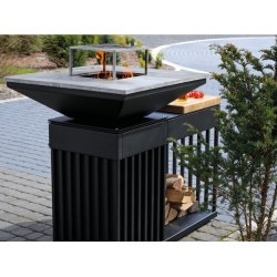 Quadrum blgrill med trbordplade