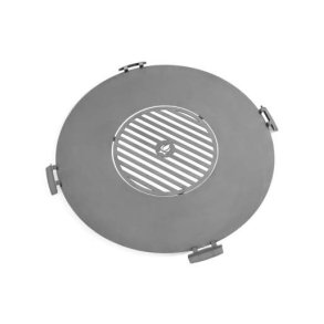 Grillplade og rist i rustfri stl med 4 hndtag