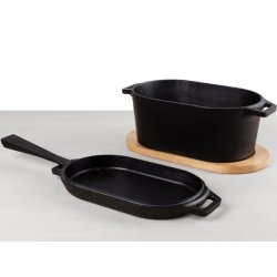 Uuni Pande &amp; tilbehrsst (stbejern) 4 dele