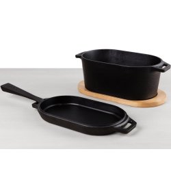 Uuni Pande &amp; tilbehrsst (stbejern) 4 dele