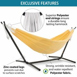 Yellow - Polyester hngekje p stativ - dobbelt